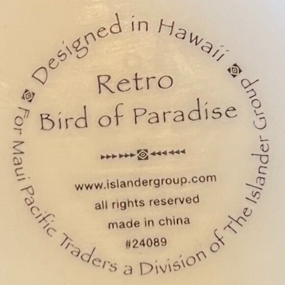 Vtg MAUI PACIFIC TRADERS Retro Hawaii Bird of Paradise Plant Mug ~  Botanical - Picture 8 of 8